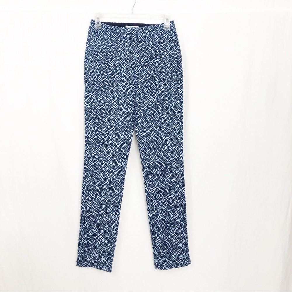 Boden High Rise Polka Dot Pants, Size 4 Long, Blue